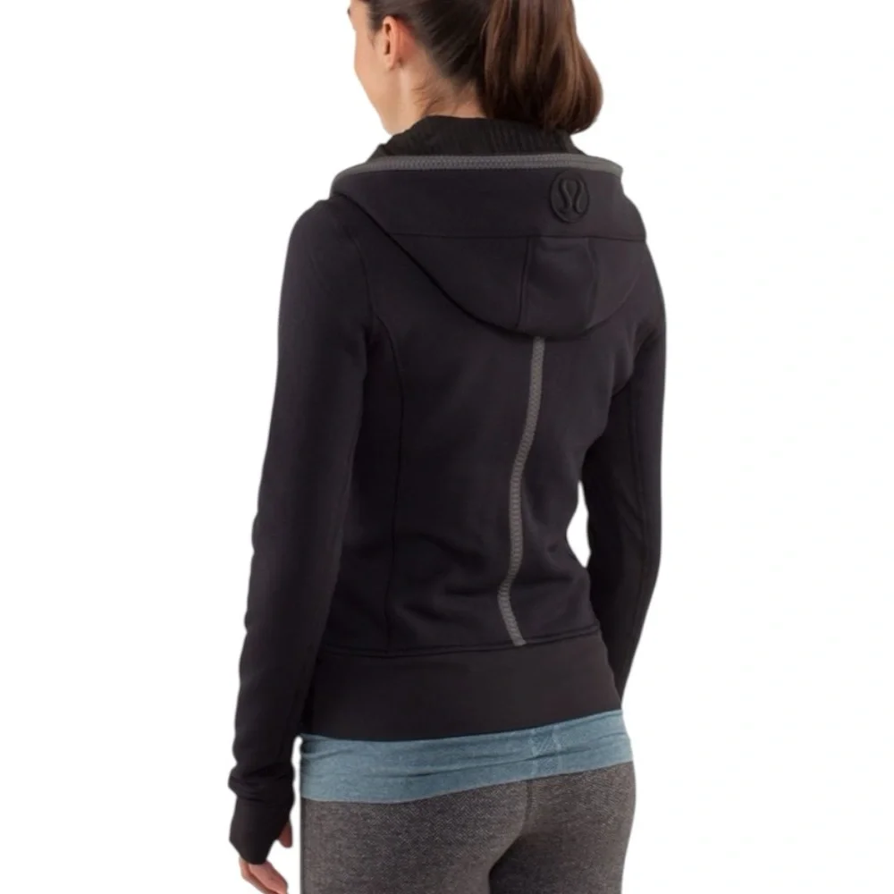 LULULEMON Special Edition Uba Hoodie Reflective Black Fitted Jacket Size 4 - Picture 2 of 12